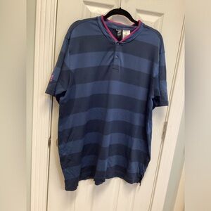 Adidas shirt 2X blue pull on 3 button active men’s shirt ,plus size